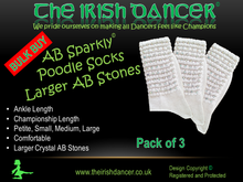 Load image into Gallery viewer, Ultra Low Sparkly Poodle Socks - Bulk Pack Large AB