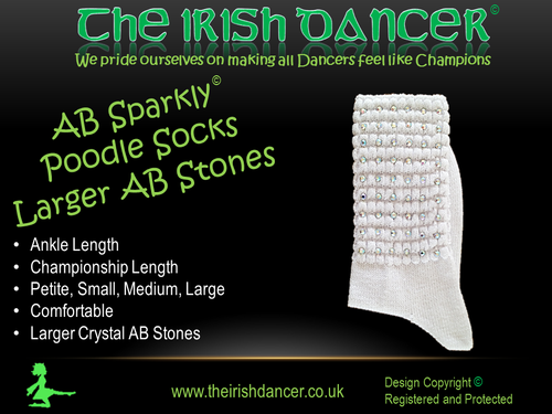 Sparkly Champ Poodle Socks - Larger AB stones