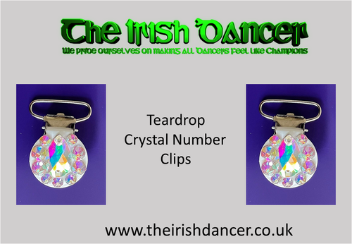 Teardrop Crystal AB Number Clip