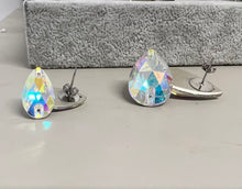 Load image into Gallery viewer, Teardrop Crystal Stud Earrings - AB