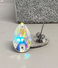 Load image into Gallery viewer, Teardrop Crystal Stud Earrings - AB