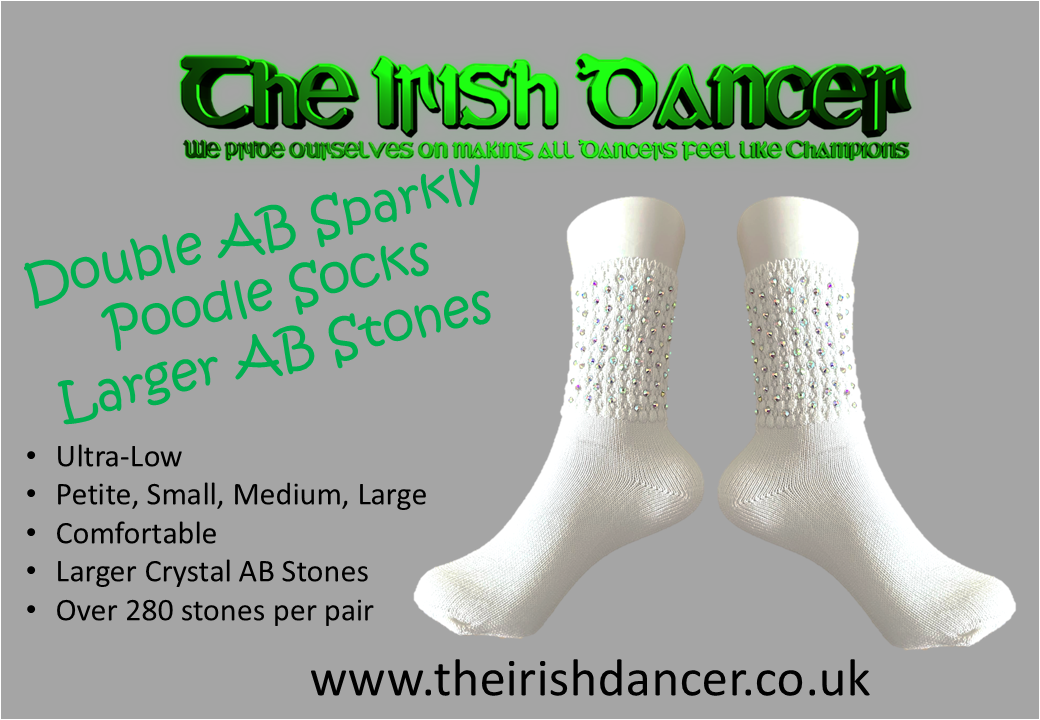 Double stones Sparkly Ultra Low Poodle Socks - Large AB stones