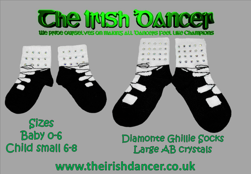 Diamonte Ghillie/Pomp Socks Large AB