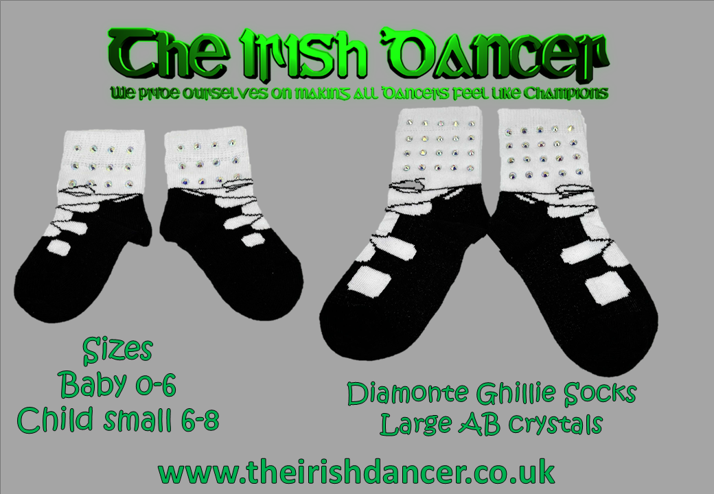 Diamonte Ghillie/Pomp Socks Large AB
