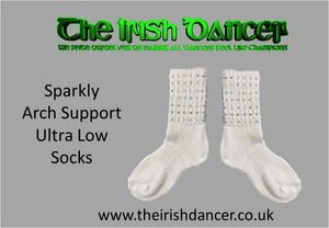 Sparkly Arch Support - Ultra Low Length Poodle Socks - Large AB