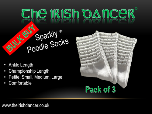 Sparkly Champ Poodle Socks - Bulk Pack Clear