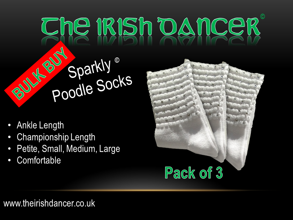 Sparkly Champ Poodle Socks - Bulk Pack Clear