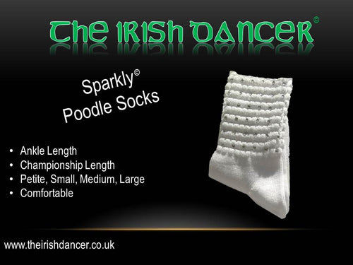 Sparkle Poodle Socks, White, Irish Dance Socks,irish Dance, Feis  Buddies,irish Dance Gifts,irish Dancer Gifts,feis, Poodle Socks -   Canada