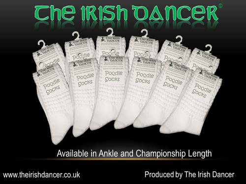 IRISH DANCE SOCKS Antonio Pacelli Ultra low Arch Support Poodle Socks