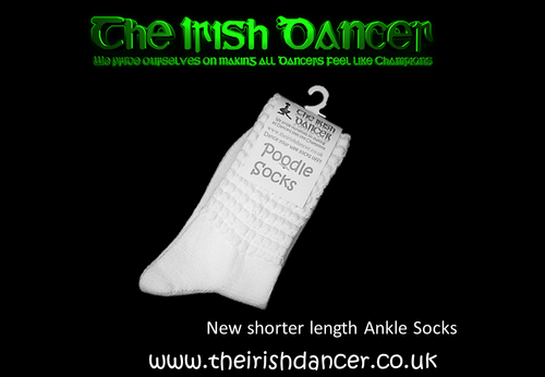 IRISH DANCE SOCKS ANKLE Length Arch Support Seamless Poodle Socks made in UK