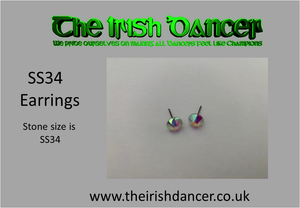 SS34 Crystal Stud Earrings - AB