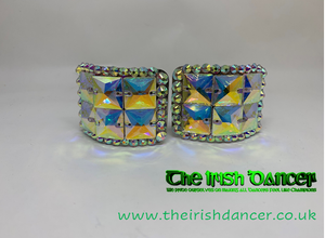 Crystal Shoe Buckles - Small Square Centre Design