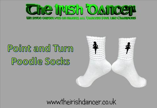 Irish Dance Socks 3 pairs Poodle Bobble Design. UK manufactured Free UK  postage.