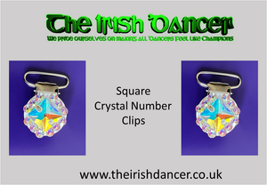 Square Crystal AB Number Clip